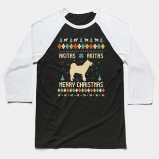 Akitas Merry Christmas Gift For Akitas Dog Lovers Baseball T-Shirt